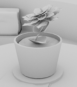 Fleur dans un pot en 3d