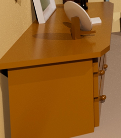 Zoom sur une commode de la pièce