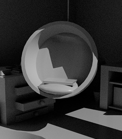 Siège attachée au plafond en 3d