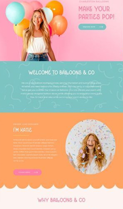 Image d'un site coloré avec du orange, rose et bleu