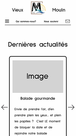 Wireframe des dernières actualités du site